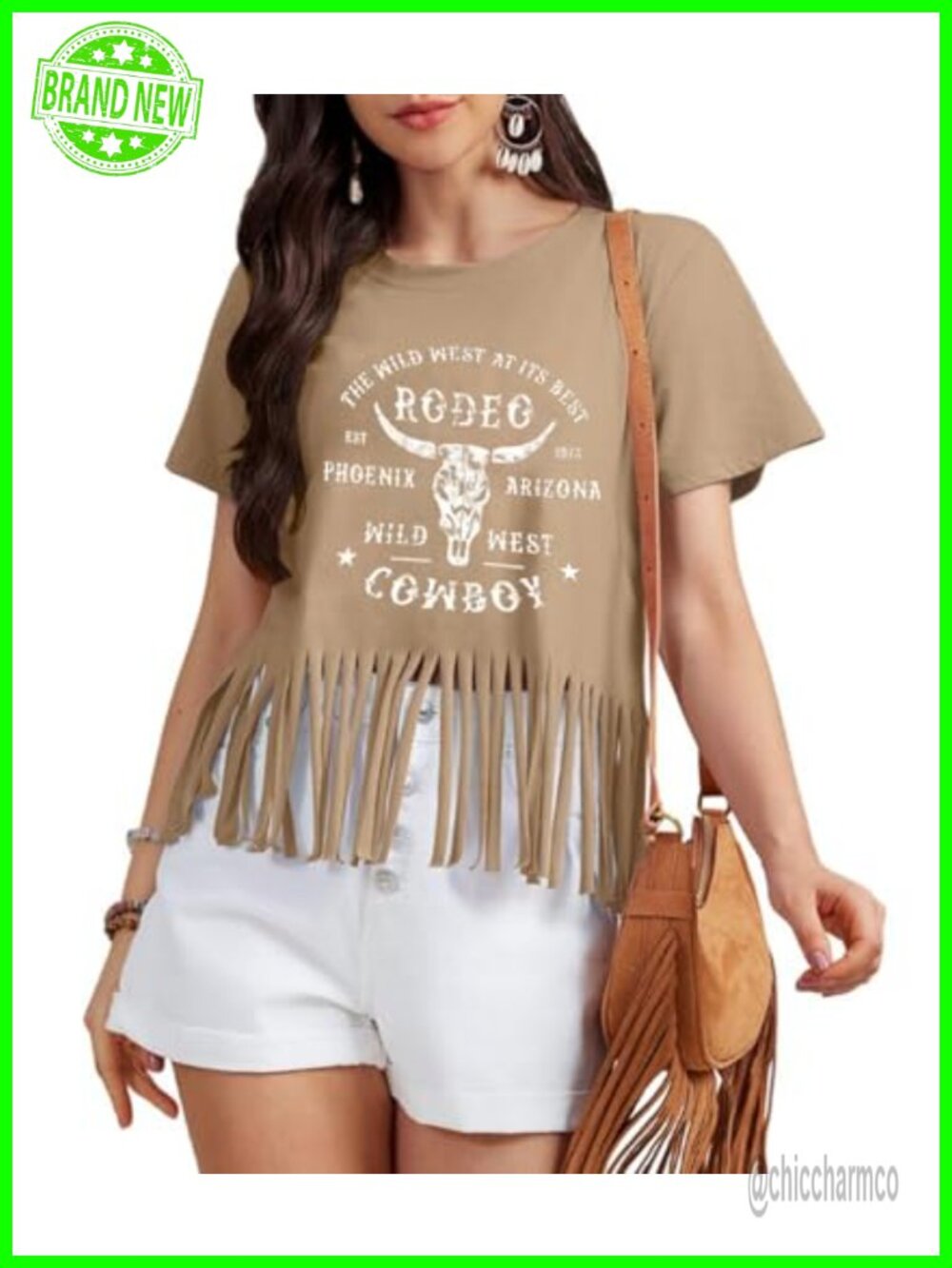 Women's Western Fringe T-Shirt Vintage Cowgirl Rodeo Tee Short Sleeve